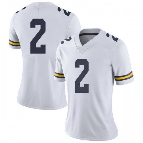 Shea Patterson Michigan Wolverines Women's NCAA #2 White Limited Brand Jordan College Stitched Football Jersey UNM1854UE